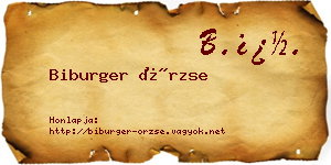 Biburger Örzse névjegykártya